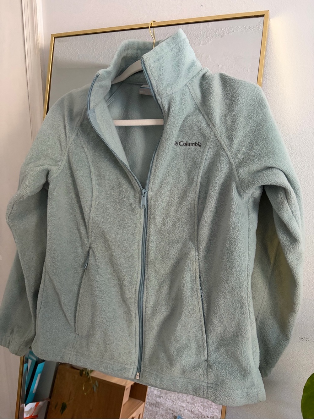 Columbia Light Mint Green Full-Zip Fleece Jacket